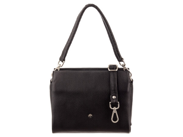 Prato Umhängetasche J172-P Handtasche Damen Rindleder black