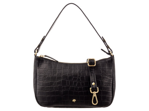 Prato Umhängetasche J159-KR-M Handtasche Damen Rindleder black