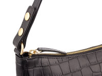 Prato Umhängetasche J159-KR-M Handtasche Damen Rindleder black