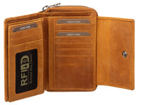 Greenwood Damen Geldbörse BAXX20 Nappa Leder mit RFID mustard