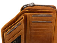 Greenwood Damen Geldbörse BAXX20 Nappa Leder mit RFID mustard