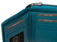 Greenwood Damen Geldbörse BAXX20 Nappa Leder mit RFID turquoise