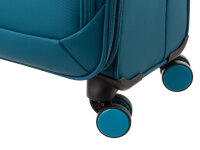 Franky Koffer Gr. M Reisegepäck T27-B Spinner 65er mit Dehnfalte petrol/turquise