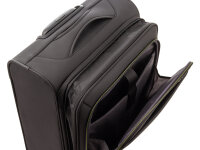 Franky Koffer Gr. S Reisegepäck T27-B Spinner 55er mit Dehnfalte black/green