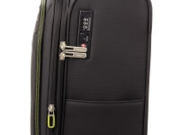 Franky Koffer Gr. S Reisegepäck T27-B Spinner 55er mit Dehnfalte black/green