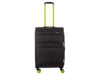 Franky 3er Koffer SET Gr. L/M/S Reisegepäck T27-B Spinner mit Dehnfalte black/green