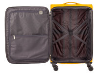 Franky 3er Koffer SET Gr. L/M/S Reisegepäck T27-B Spinner mit Dehnfalte darkyellow/black