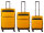 Franky 3er Koffer SET Gr. L/M/S Reisegepäck T27-B Spinner mit Dehnfalte darkyellow/black