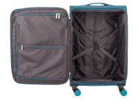 Franky 3er Koffer SET Gr. L/M/S Reisegepäck T27-B Spinner mit Dehnfalte petrol/turquise