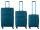 Franky 3er Koffer SET Gr. L/M/S Reisegepäck T27-B Spinner mit Dehnfalte petrol/turquise