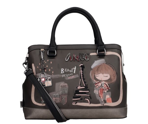 Anekke Mademoiselle Short Handle Bag Shopper 41801-061-schwarz / braun