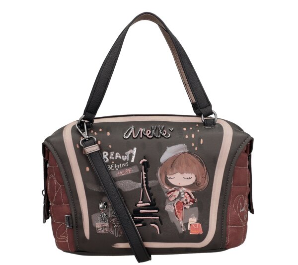 Anekke Mademoiselle Short Handle Bag Shopper 41801-397-schwarz / braun