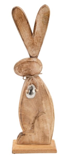 Mel-O-Design 9576 Holz-Osterhase mit kleinem Metall-Ei