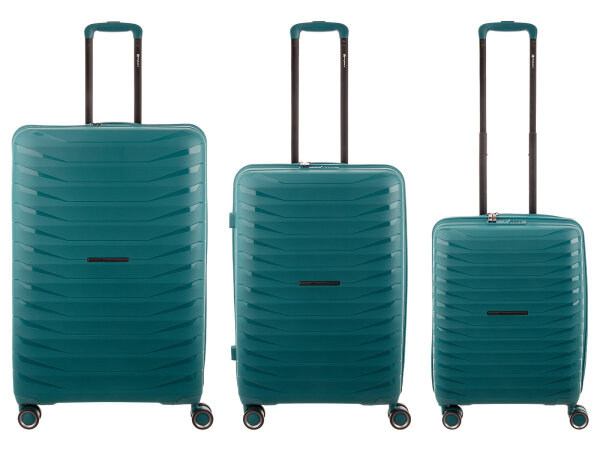 Franky Koffer 3er Set  PP15-55DF/69DF/77DF Spinner Gr. S/M/L mit TSA-Zahlenschloss Dehnfalte teal