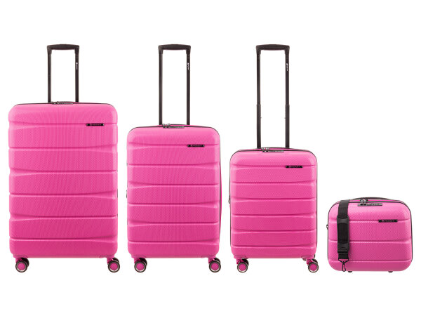 Franky ABS13-DF 76/66/55er + BC Trolley 4er SET Dehnfalte Hartschale fuchsia