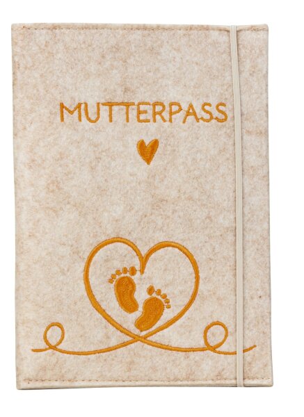 Mel-O-Design 1191 Mutterpasshülle Filz mit Fächern beige