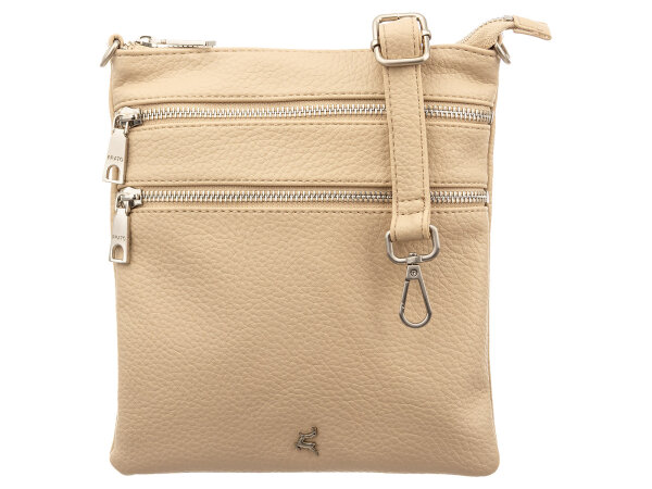 Prato S008-G Reißverschluss Umhängetasche beige