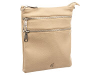 Prato S008-G Reißverschluss Umhängetasche beige