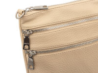 Prato S008-G Reißverschluss Umhängetasche beige