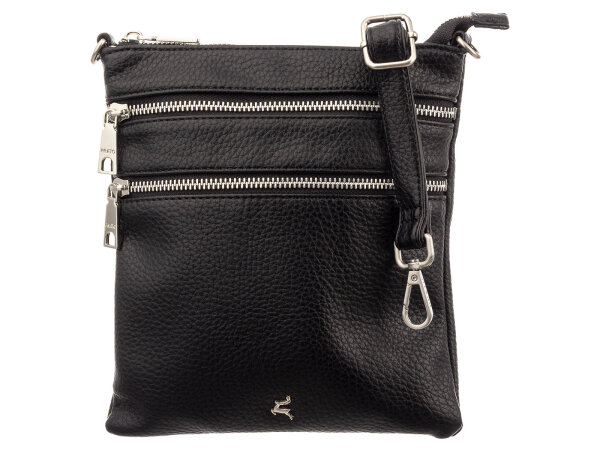 Prato S008-G Reißverschluss Umhängetasche black