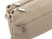 Prato S017-G genarptes PU Umhängetasche Handtasche grey