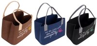 Mel-O-Design 2716 Filz Tasche Shopper mit Spruch "Ich bin nicht perfekt, aber dafür einzigartig"