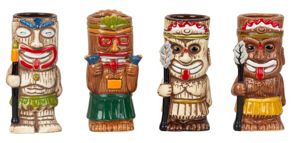 Mel-O-Design 2033 Tiki Keramik Cocktail Becher 4er Set...