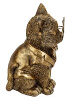 Mel-O-Design 1487 Lustige Katze in gold mit großer Brille