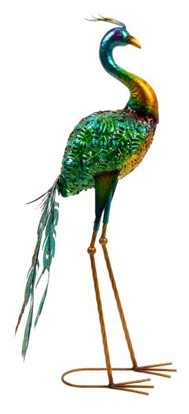 Mel-O-Design 3016 Metall Pfau Gartenfigur Deko Pfau Skulptur Terrasse Balkon