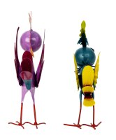 Mel-O-Design 6097 Metall Vögel 2er Set magenta und türkis
