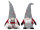 Mel-O-Design 4109 Wichtel Paar aus Filz grau/rot stehend