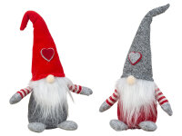 Mel-O-Design 4103 Wichtel aus Filz grau/rot stehend