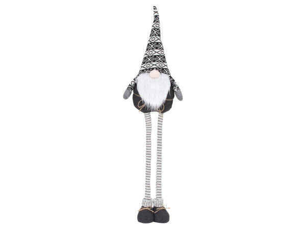Mel-O-Design 4134 XXL Schlafmützenwichtel aus Filz schwarz/weiß mit Teleskopbeinen