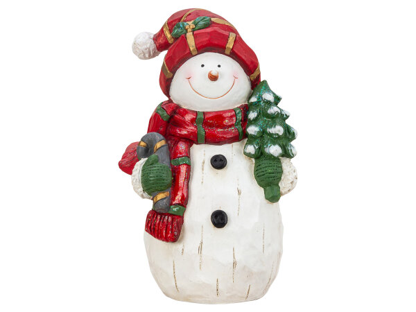 Mel-O-Design 3908 Schneemann stehend mit Nikolausmütze und Schal
