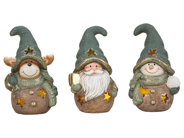 Mel-O-Design 1921 Xmas Figuren mintfarben mit LED-Licht