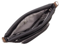 Prato S048-C Umhängetasche Crossbody Bag mit Reißverschluss & Innenfächern black