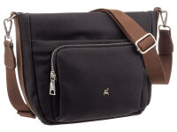 Prato S048-C Umhängetasche Crossbody Bag mit Reißverschluss & Innenfächern black