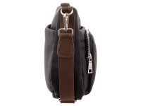 Prato S048-C Umhängetasche Crossbody Bag mit Reißverschluss & Innenfächern black