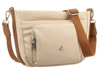 Prato S048-C Umhängetasche Crossbody Bag mit Reißverschluss & Innenfächern light beige