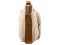 Prato S048-C Umhängetasche Crossbody Bag mit Reißverschluss & Innenfächern light beige