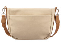 Prato S048-C Umhängetasche Crossbody Bag mit Reißverschluss & Innenfächern light beige