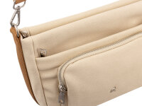 Prato S048-C Umhängetasche Crossbody Bag mit Reißverschluss & Innenfächern light beige