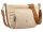 Prato S048-C Umhängetasche Crossbody Bag mit Reißverschluss & Innenfächern light beige