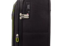 Franky Koffer Gr. S Reisegepäck T27-F Spinner 55er mit Dehnfalte black/neongreen