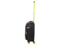 Franky Koffer Gr. S Reisegepäck T27-F Spinner 55er mit Dehnfalte black/neongreen