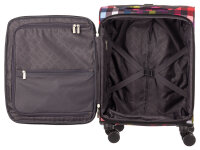 Franky Koffer Gr. S Reisegepäck T27-F Spinner 55er mit Dehnfalte multicolor/black