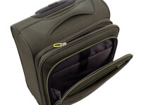 Franky Koffer Gr. S Reisegepäck T27-F Spinner 55er mit Dehnfalte olive/neongreen