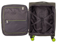 Franky Koffer Gr. S Reisegepäck T27-F Spinner 55er mit Dehnfalte olive/neongreen