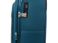Franky Koffer Gr. S Reisegepäck T27-F Spinner 55er mit Dehnfalte teal/turquise