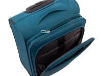 Franky Koffer Gr. S Reisegepäck T27-F Spinner 55er mit Dehnfalte teal/turquise